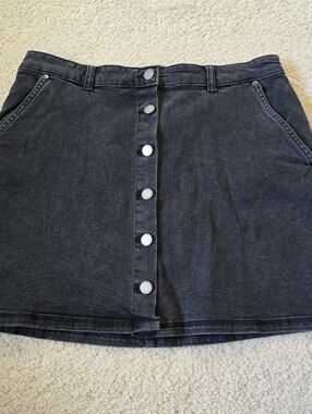 Roxy Black Denim Button Down Skirt